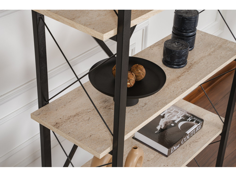 Houten boekenkast "Elysian" - 90 x 33 x 180 cm - TravertinZwart
