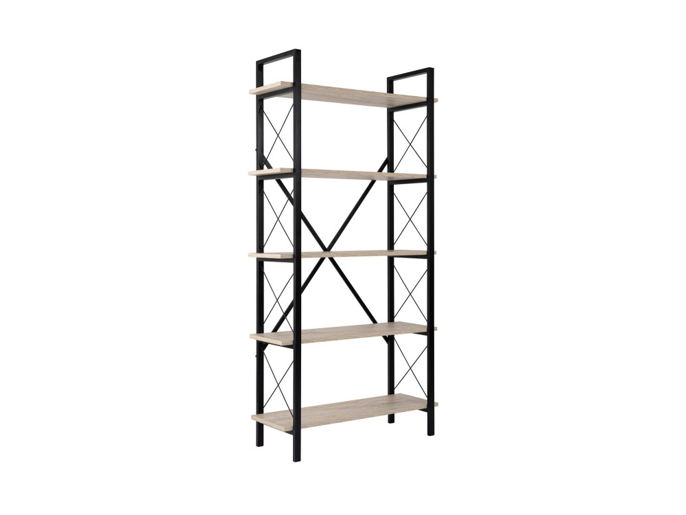 Houten boekenkast "Elysian" - 90 x 33 x 180 cm - TravertinZwart