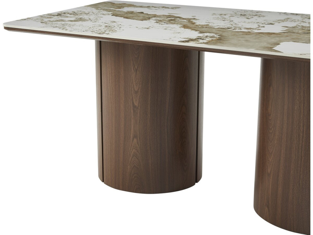 Pendora "Milano" rechthoekige eettafel van keramiek - 6 zitplaatsen - Bruin