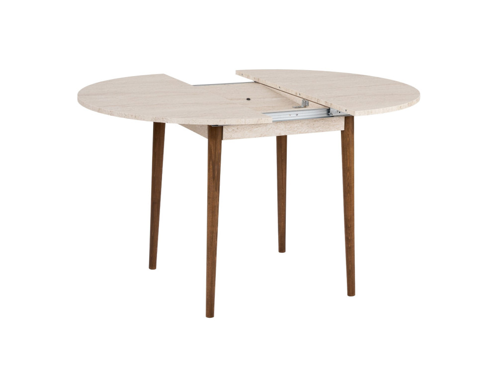 Uitschuifbare houten eettafel "Viona" 100 x 100 x 75 cm - Travertin