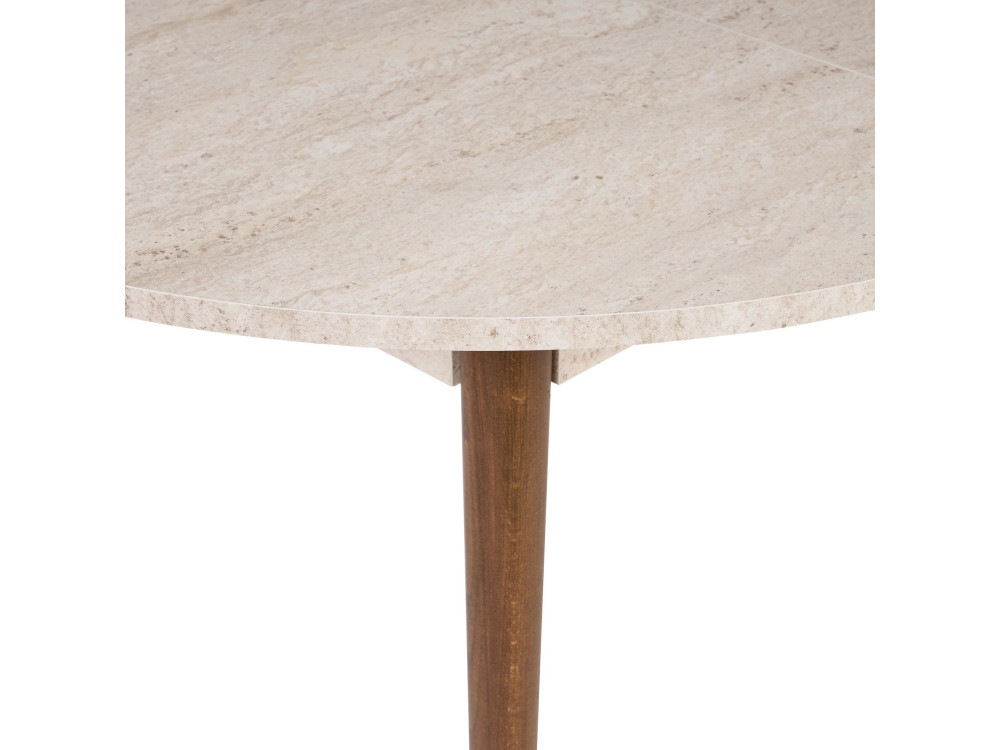 Uitschuifbare houten eettafel "Viona" 100 x 100 x 75 cm - Travertin