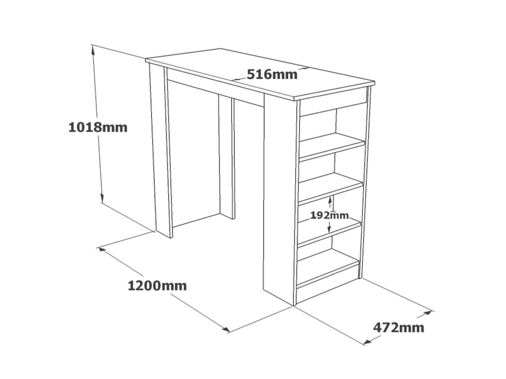 Houten eettafel "Setup" - 120 x 52 x 102 cm - Bruin
