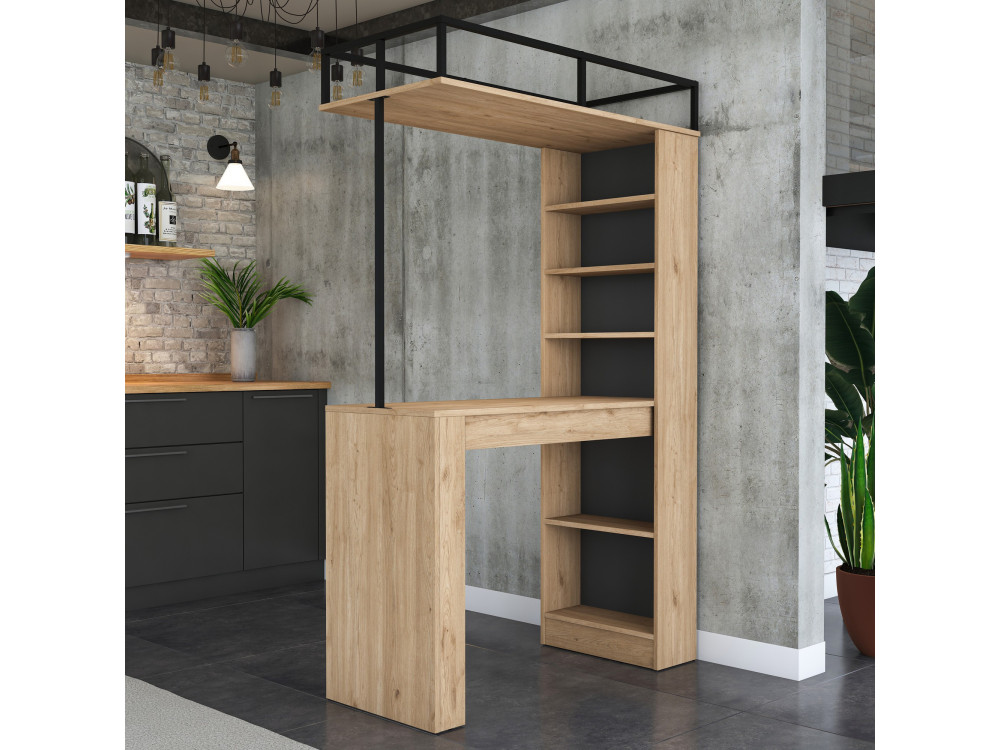 Jacob" houten eettafel met planken - 120 x 56 x 199 cm - Bruin