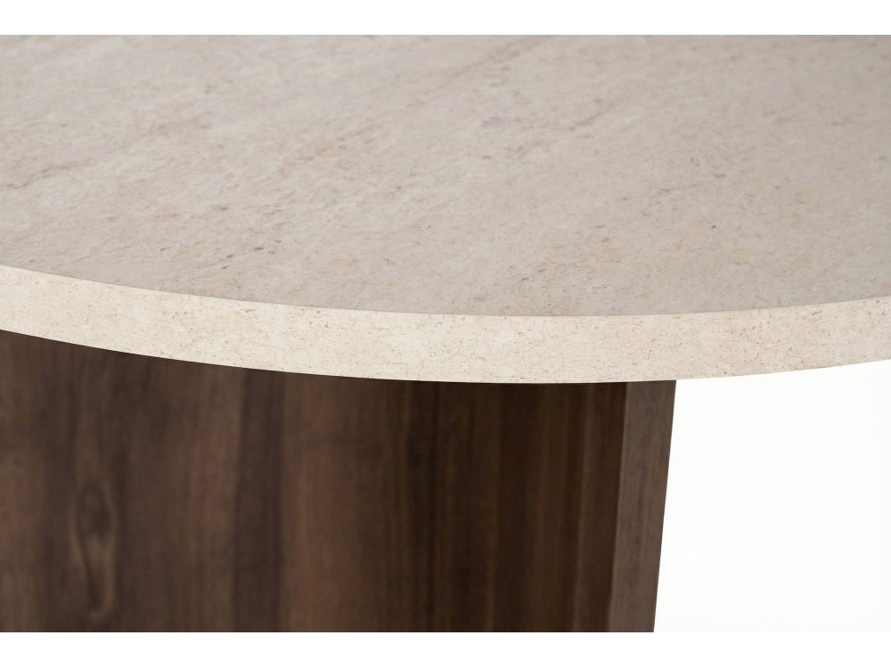 Houten eettafel "Virella" - 120 x 120 x 75 cm - Travertin