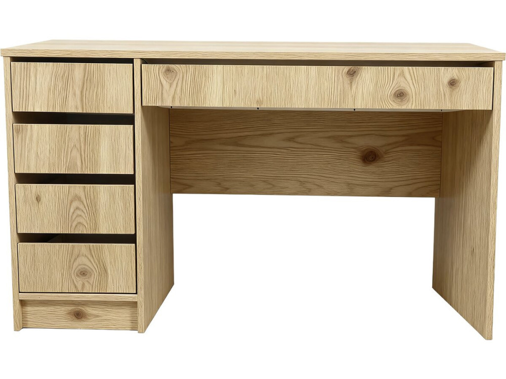 Houten bureau "Malika" met 5 laden - 120 x 75 x 55 cm - Bruin