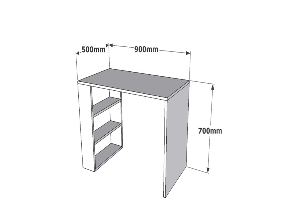 Cool" houten bureau - 90 x 50 x 70 cm - Wit