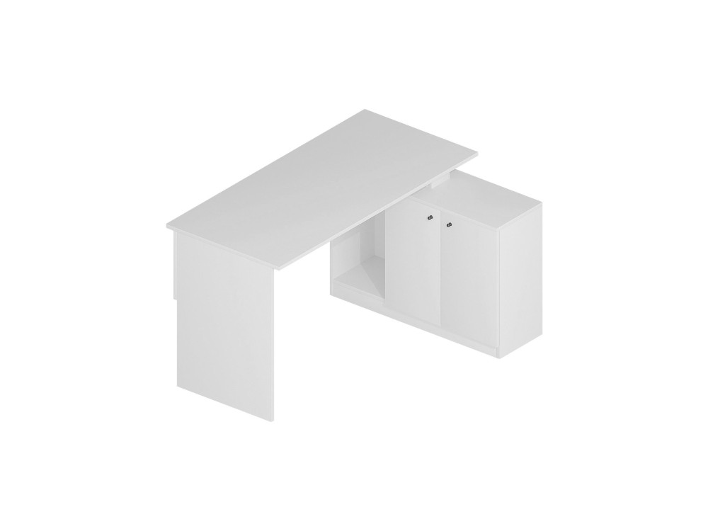 Houten bureau "Basak" - 130 x 60 x 74 cm - Wit