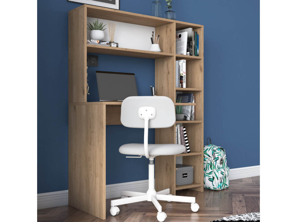 Houten bureau "Haham" 113 x 40 x 142 cm - Eik