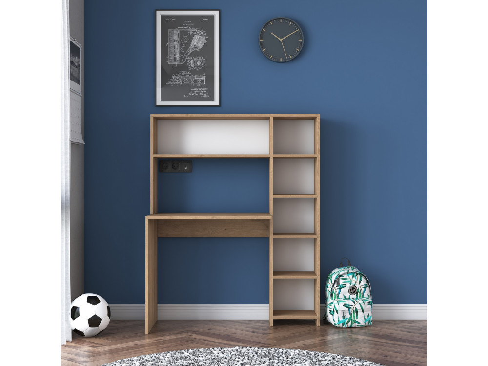 Houten bureau "Haham" 113 x 40 x 142 cm - Eik