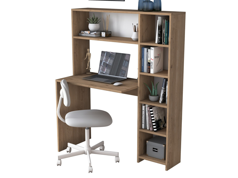 Houten bureau "Haham" 113 x 40 x 142 cm - Eik