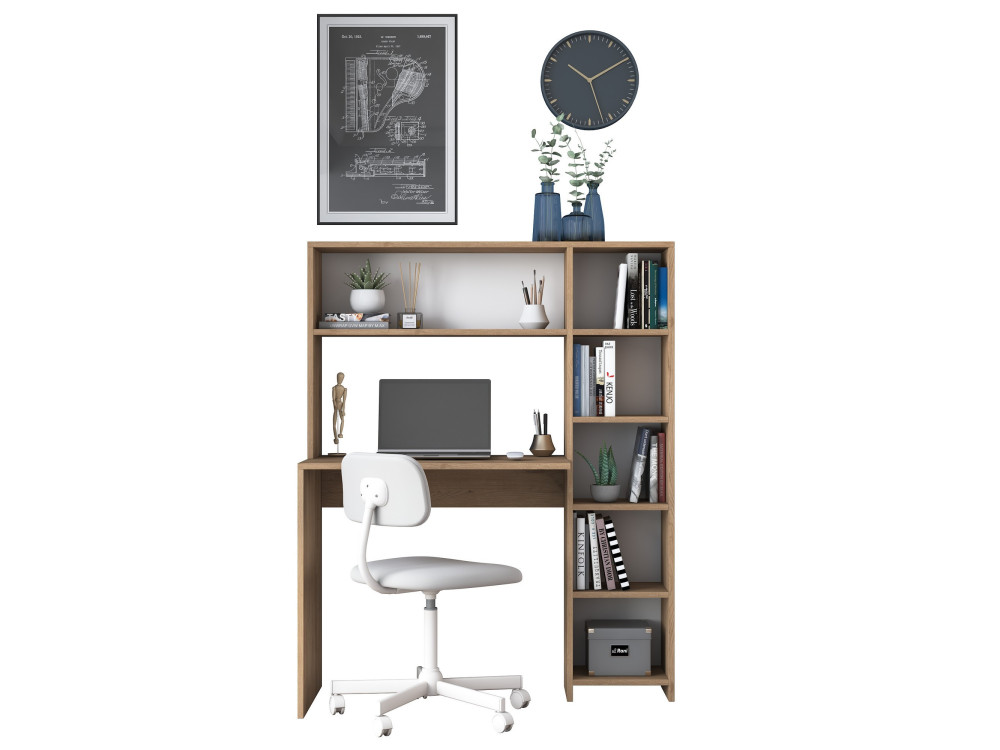 Houten bureau "Haham" 113 x 40 x 142 cm - Eik
