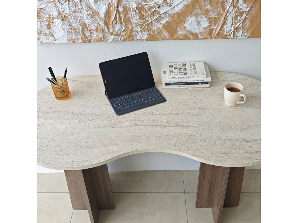 Houten bureau "Infini" - 120 x 60 x 75 cm - Travertin