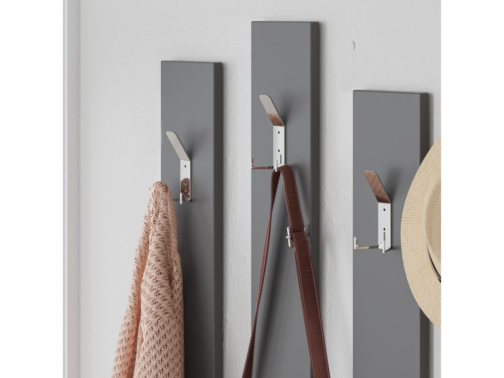 Halelement "Ramda" met houten spiegel - 137 x 35 x 154 cm - Antracietgrijs
