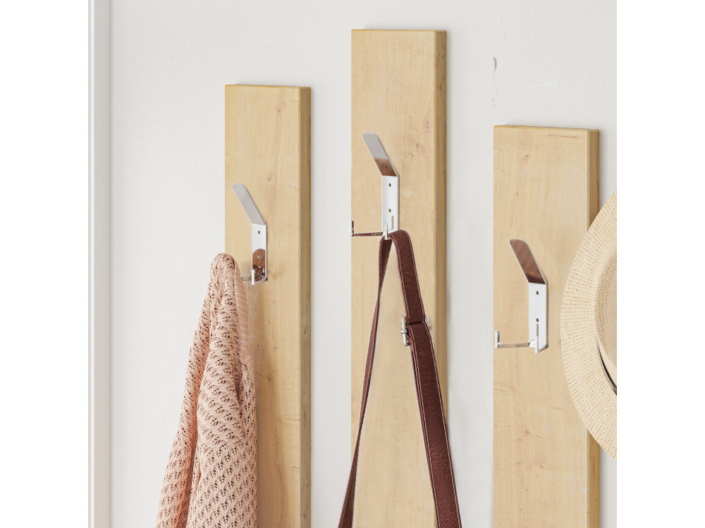Halelement "Ramda" met houten spiegel - 137 x 35 x 154 cm - Beige