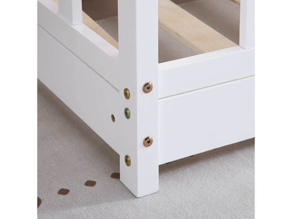 Kinderbed houten bed huisje met uitvalbeveiliging "Charlotte"  - Wit - 80 x 160 cm