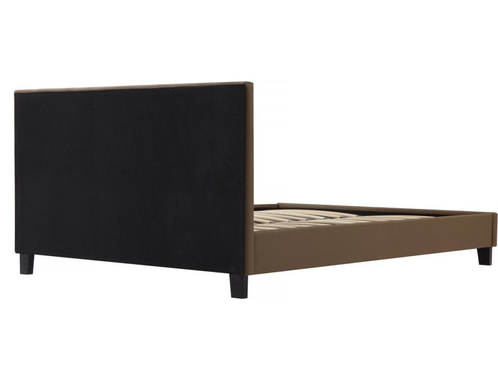 Tweepersoonsbed bed met led verlichting "Maria" - 140 x 190 cm - Taupe - grijs bruin