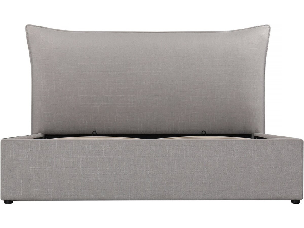Tweepersoonsbed bed met opbergruimte hoofdbord "Megeve" 140 x 200 cm - Grijs