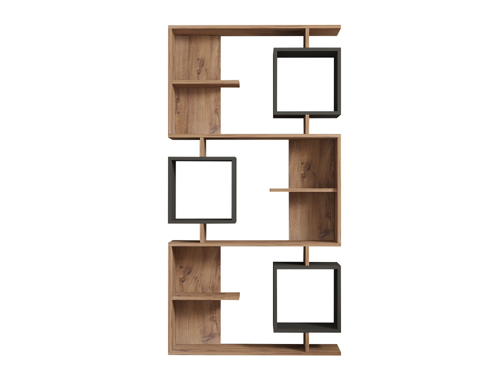 Houten boekenkast "Icardi" - 90 x 24 x 171 cm - Atlantic PineAnthraciet