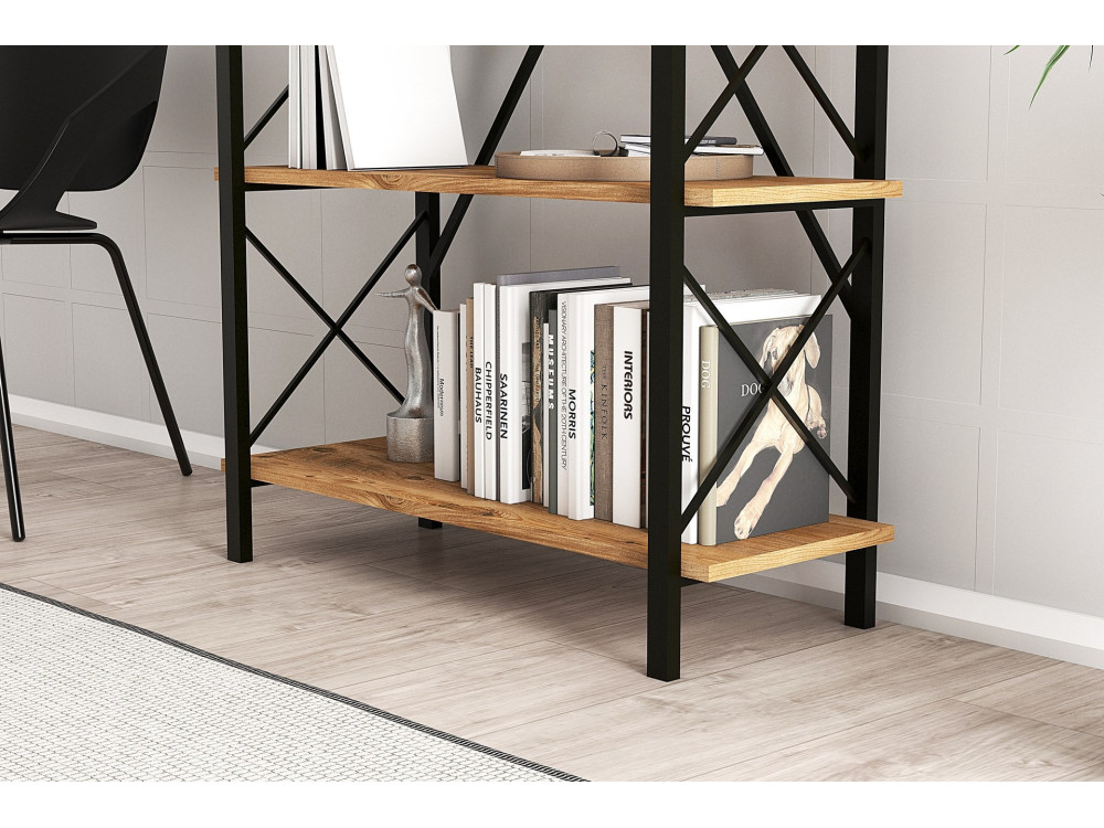 Houten boekenkast "Nero" - 90 x 33 x 180 cm - Atlantic PineZwart