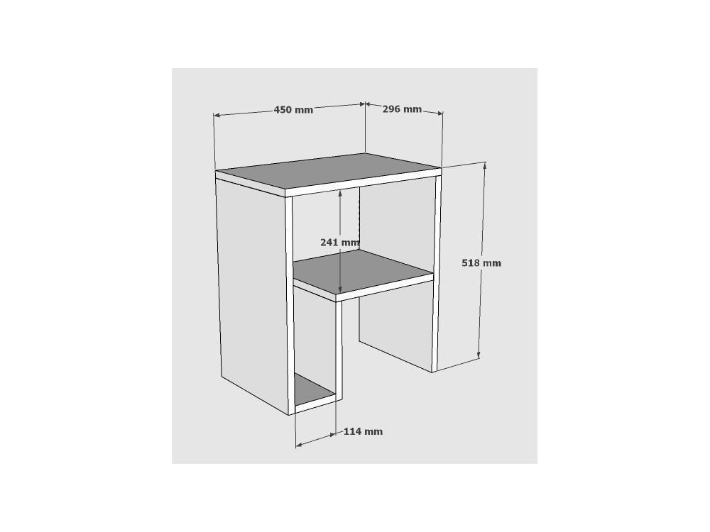 Houten bijzettafel "Yepa" - 45 x 29 x 51 cm - Saffier Eik