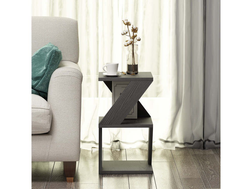 Houten bijzettafel "Albeni" - 30 x 30 x 54 cm - Zwart