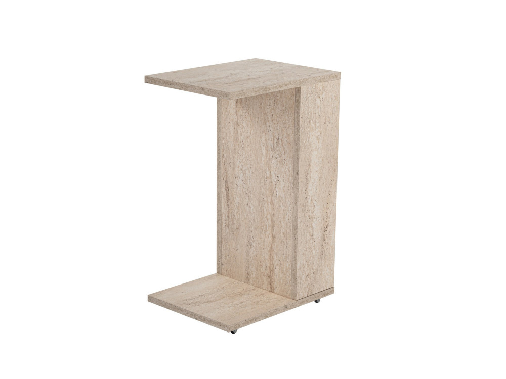 Houten bijzettafel "Filinta" - 30 x 40 x 63 cm - Travertin