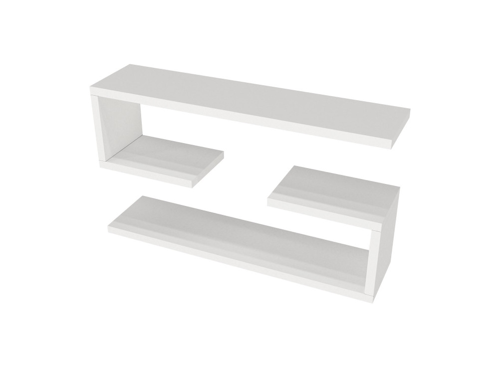 Houten wandplank "Jenika" - 60 x 14 x 18 cm - Wit