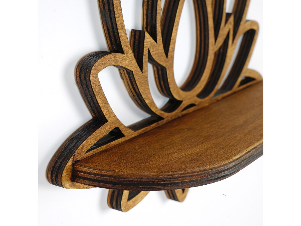 Raf264" houten wandplank - 33 x 10 x 26 cm - Notenhout
