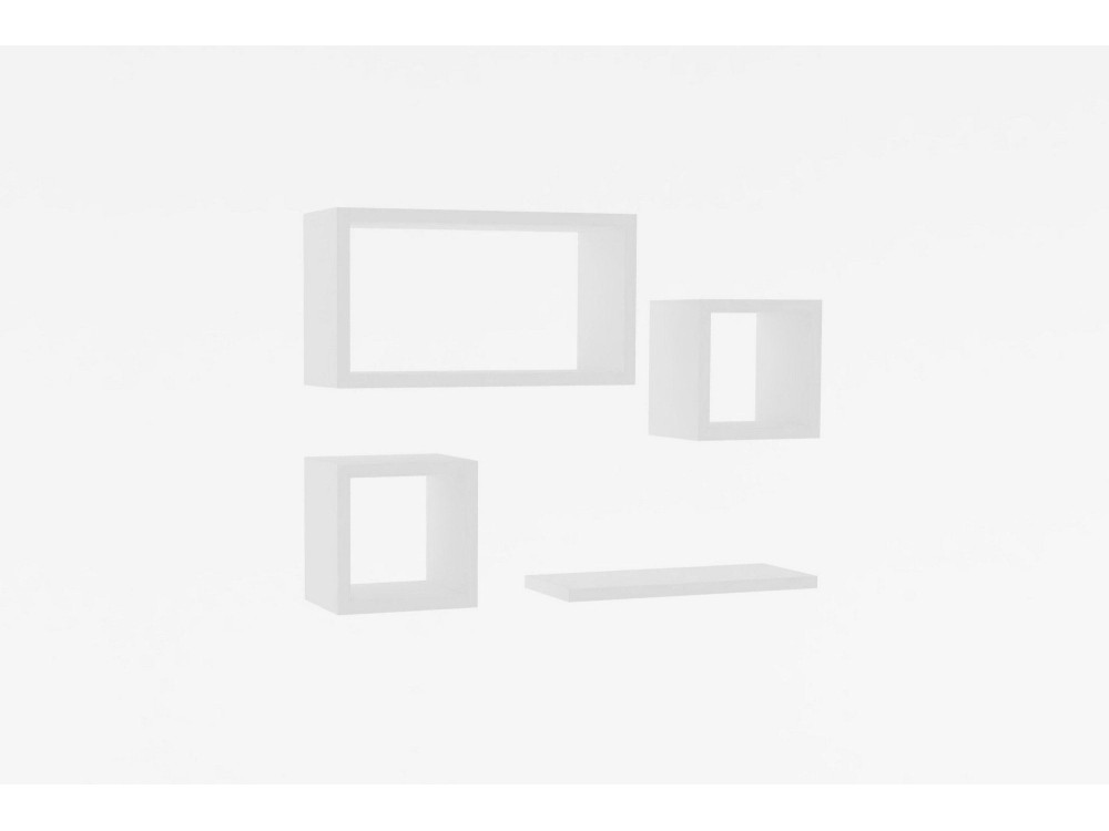 Houten wandplank "Babi" - 43 x 15 x 23 cm - Wit