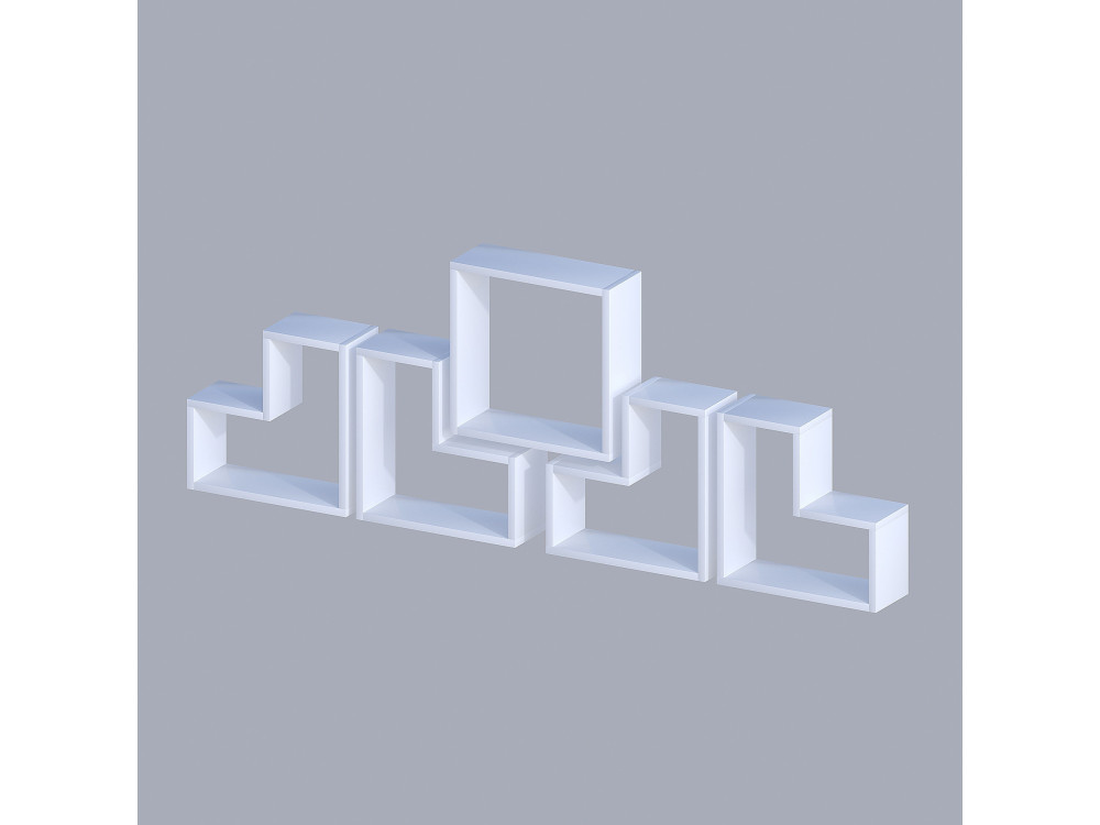 Houten wandplank "Elitra" - 180 x 15 x 59 cm - Wit