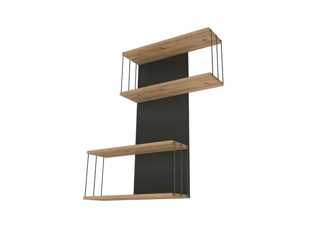 Houten wandplank "Destan" - 65 x 19 x 96 cm - Bruin