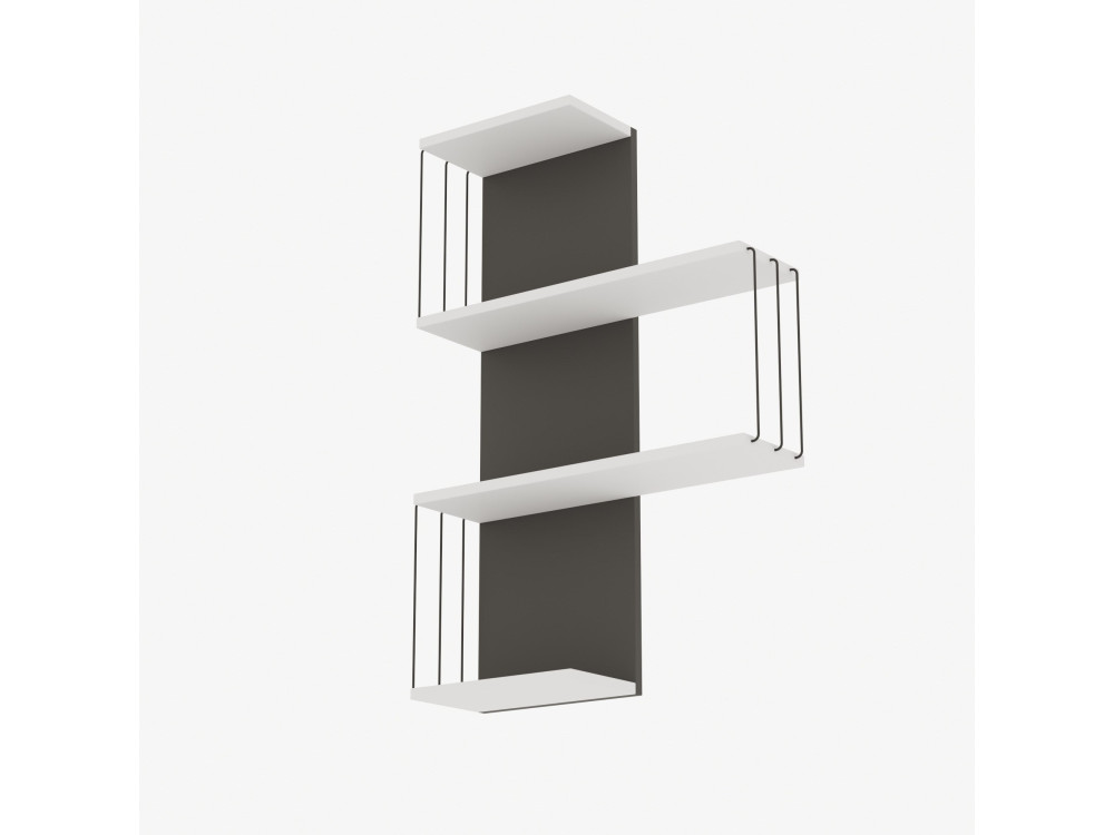 Houten wandplank "Cambel" - 64 x 19 x 96 cm - Wit