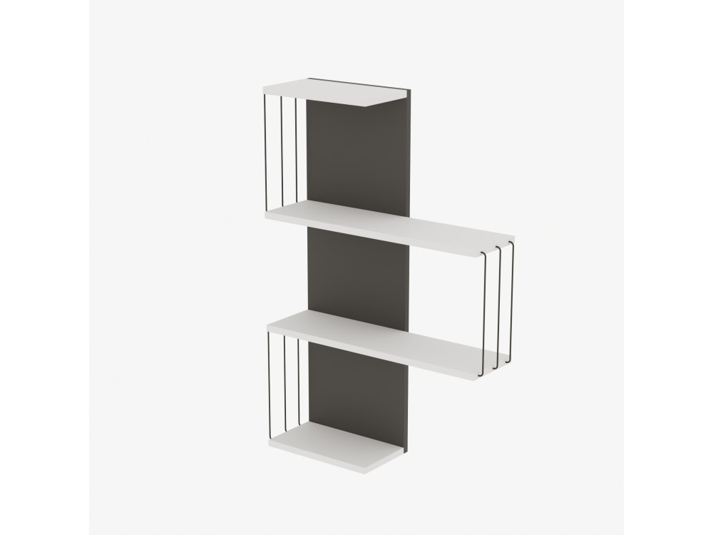 Houten wandplank "Cambel" - 64 x 19 x 96 cm - Wit
