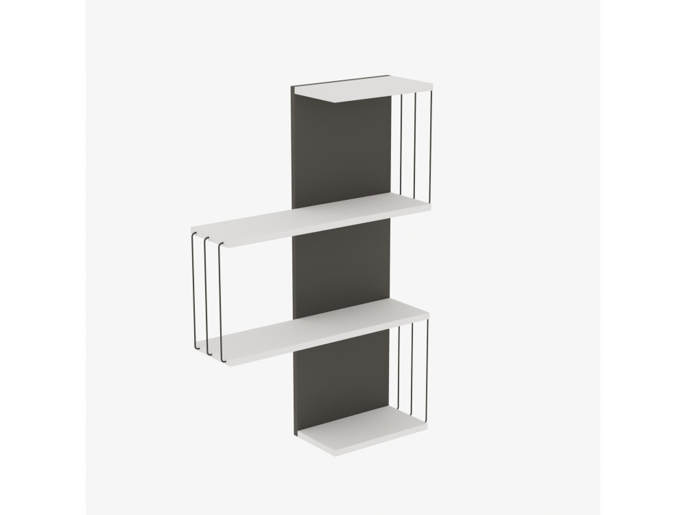 Houten wandplank "Cambel" - 64 x 19 x 96 cm - Wit