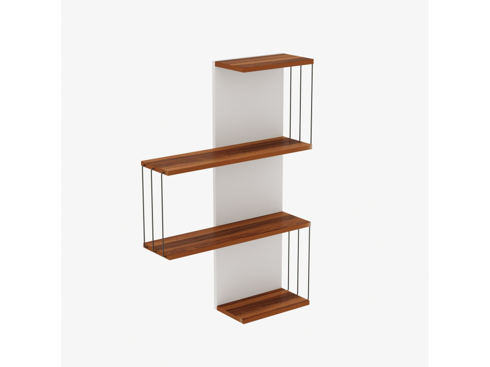 Houten wandplank "Cambel" - 64 x 19 x 96 cm - Bruin