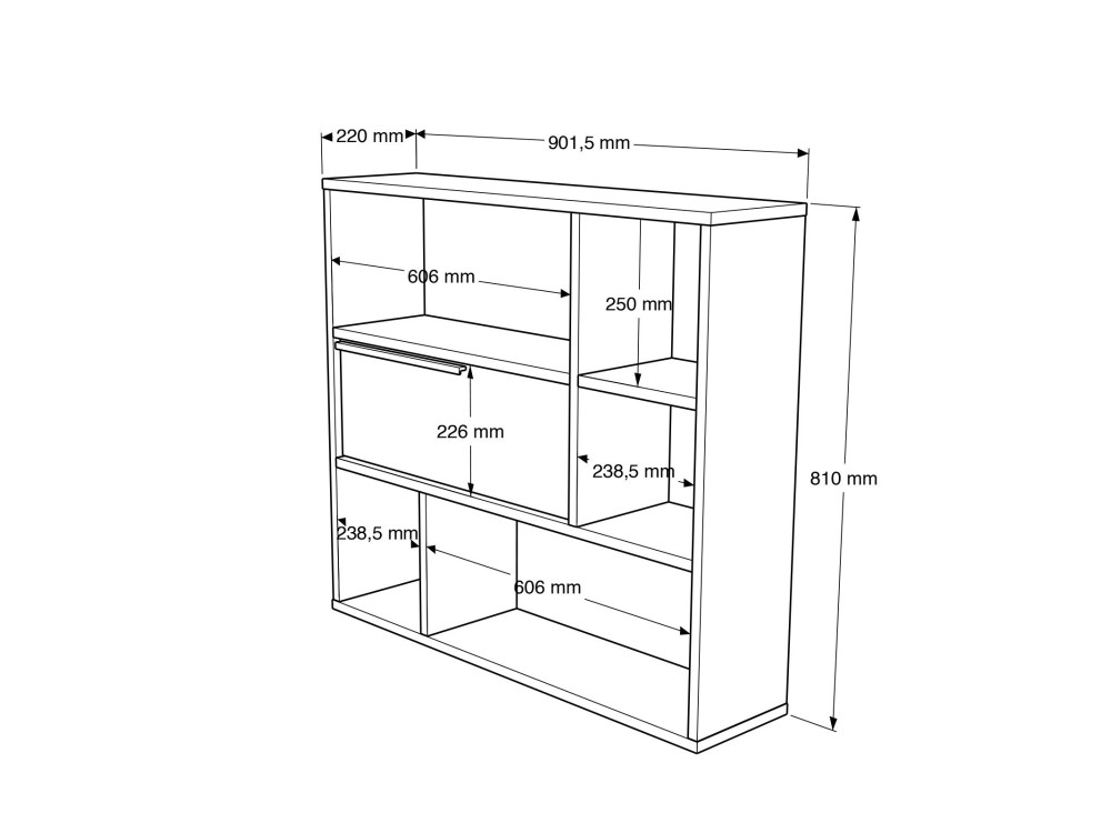 Houten wandplank "Calvin" - 90 x 22 x 81 cm - Bruin