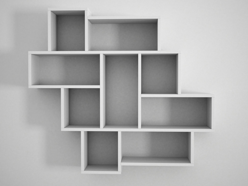 Houten wandplank "Parola" - 115 x 15 x 103 cm - Wit