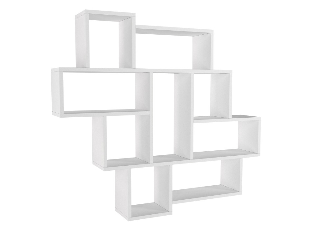 Houten wandplank "Parola" - 115 x 15 x 103 cm - Wit