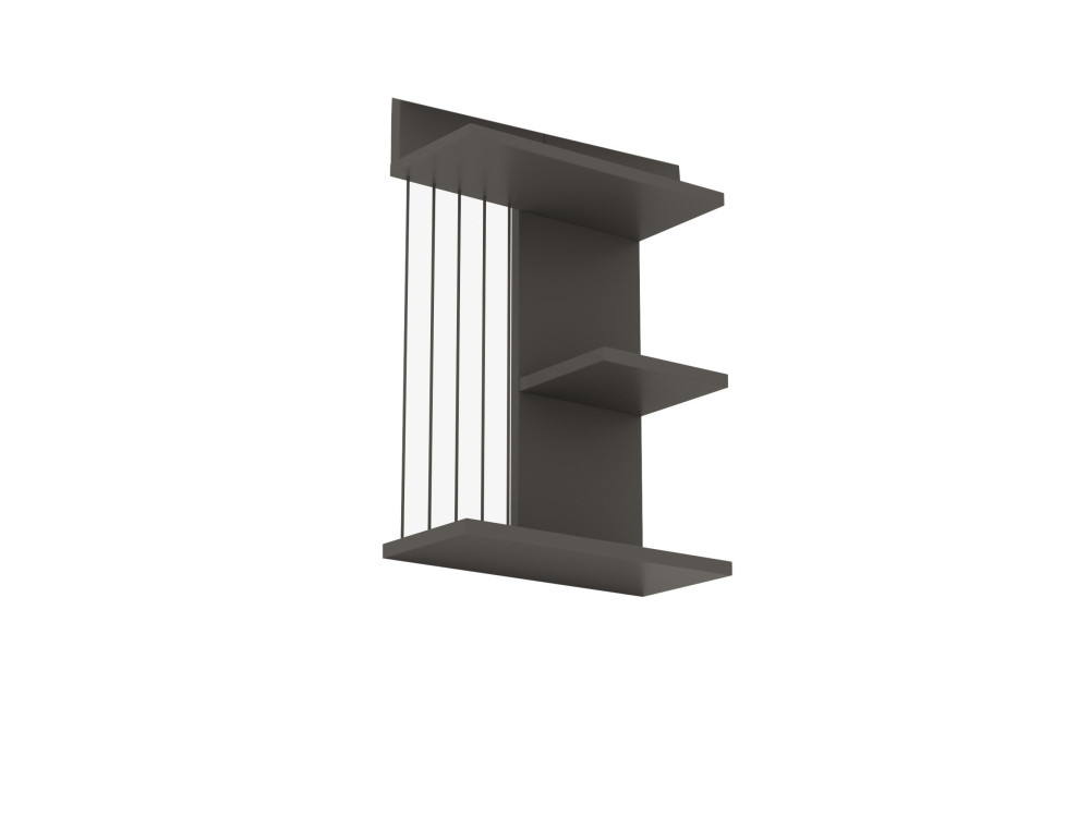 Kinik" houten wandplank - 40 x 19 x 60 cm - Antracietgrijs