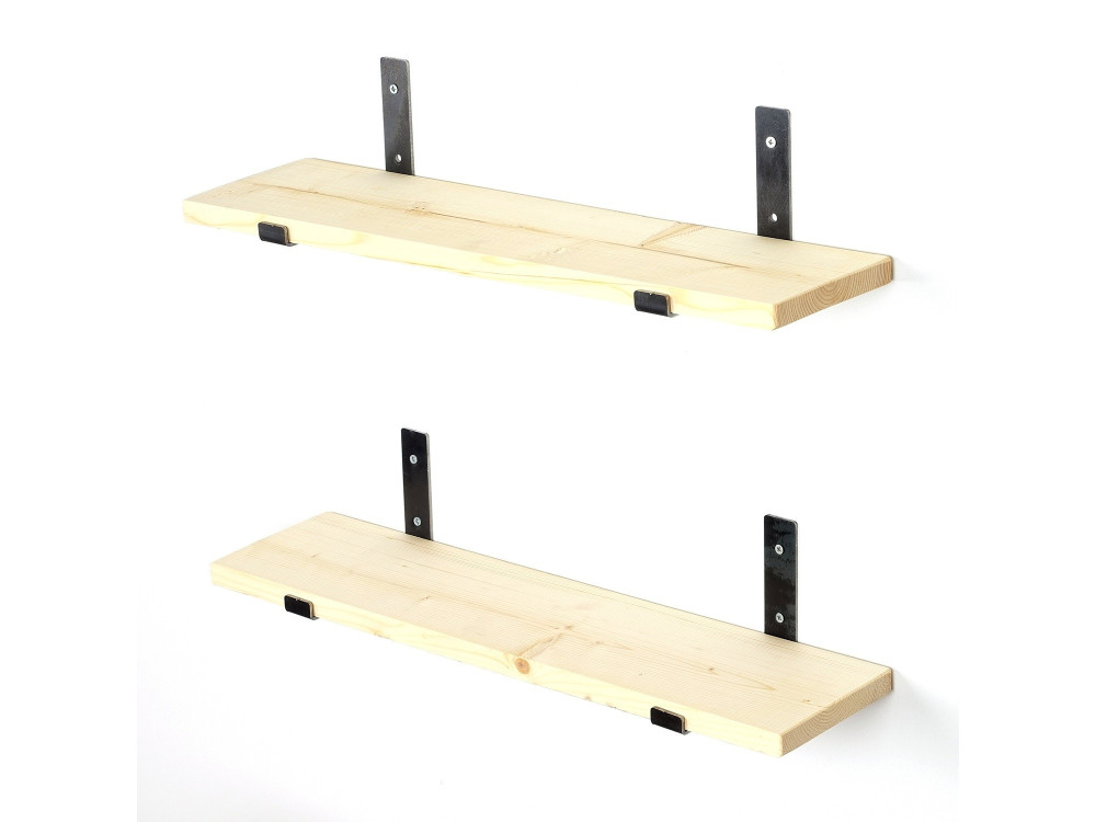 Set van 2 houten wandplanken "LAM008" - 60 x 14 x 16 cm - Beige