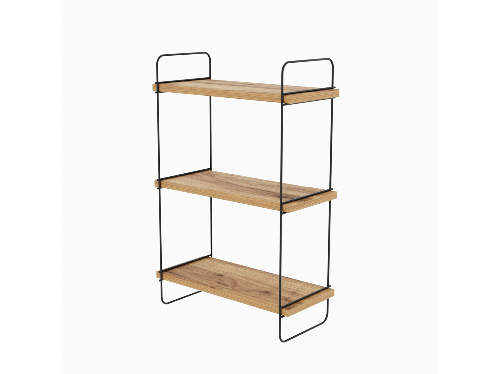 Pulalis" houten wandplank - 40 x 20 x 66 cm - Beige