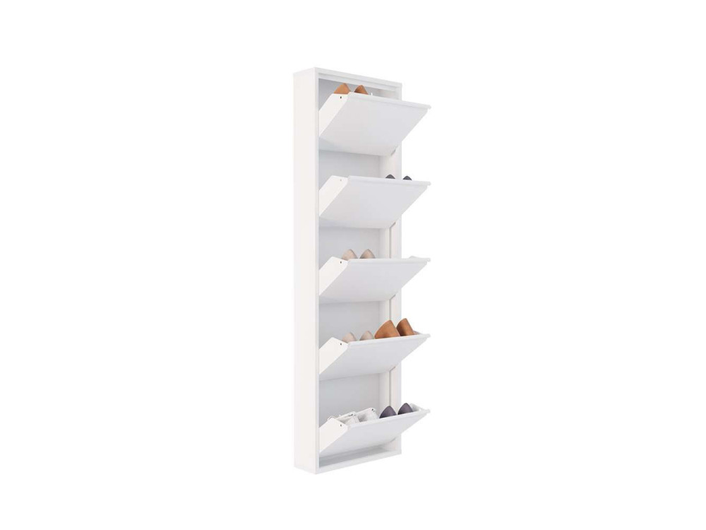 Metalen schoenenkast "Ayse" - 50 x 15 x 169 cm - Wit