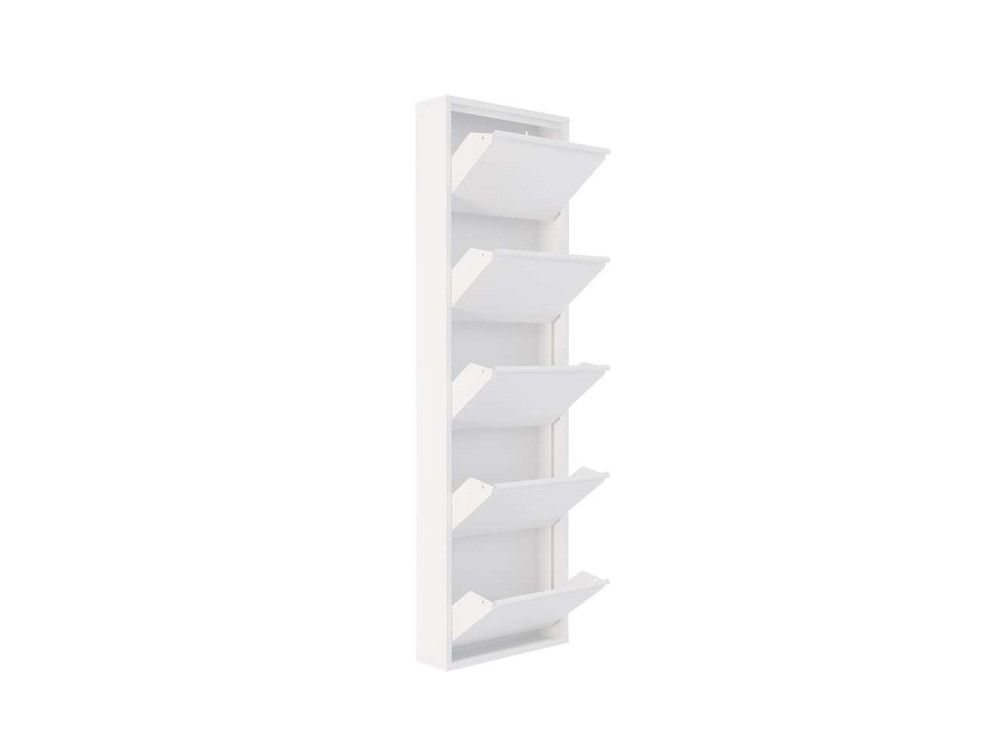 Metalen schoenenkast "Ayse" - 50 x 15 x 169 cm - Wit