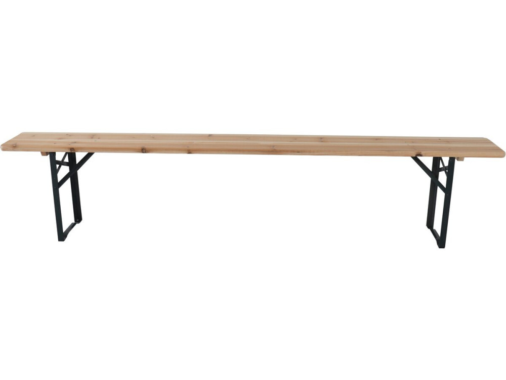 Tuintafel met 2 banken brasserie inklapbare tafel outdoor "Lisbonne" - 218 x 59,5 x 75 cm -  Bruin - kastanjebruin