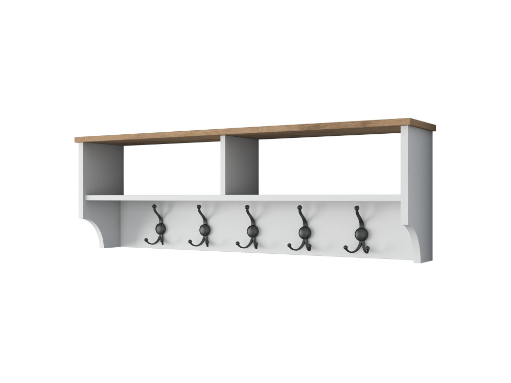 Houten kapstok "Pino" - 120 x 22 x 37 cm - Wit