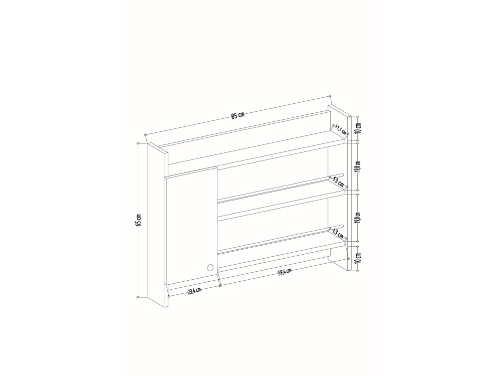 Houten keukenplank "Knerr" - 85 x 13 x 65 cm - Wit