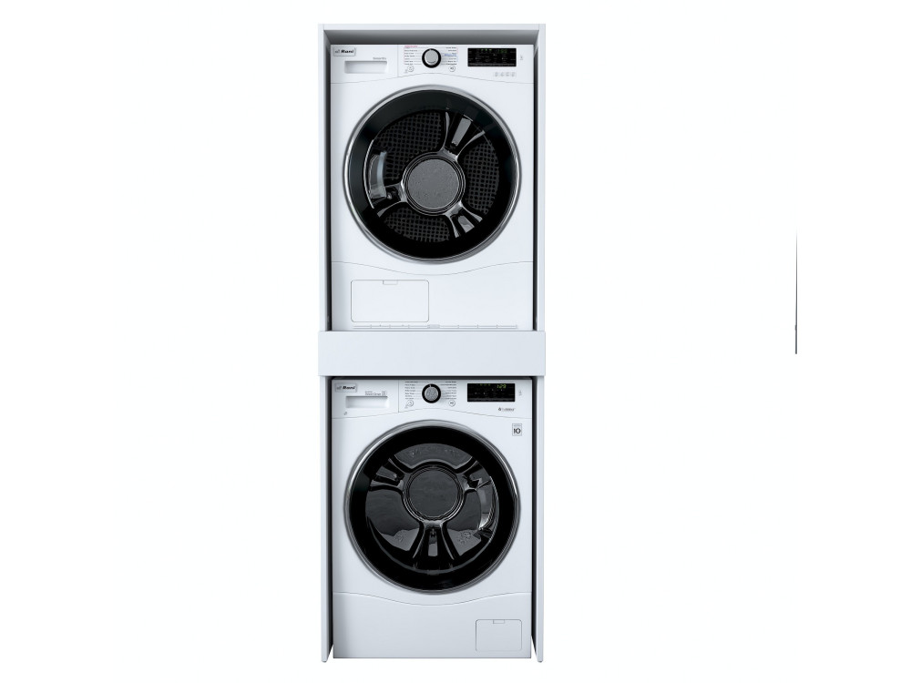 Houten wasmachinekast "Dorma" - 66 x 65 x 189 cm - Wit