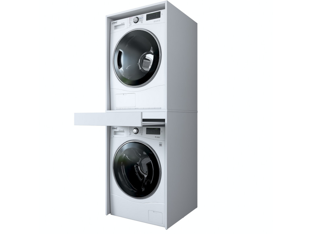Houten wasmachinekast "Dorma" - 66 x 65 x 189 cm - Wit