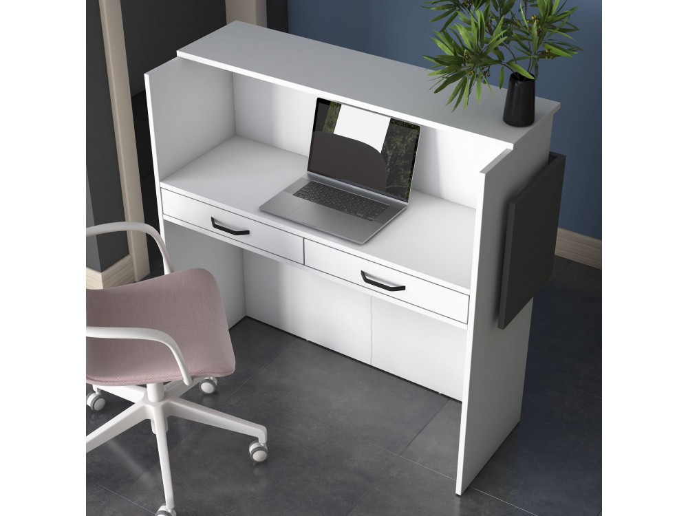 Houten ontvangsttafel "Mona" - 110 x 40 x 110 cm - Wit