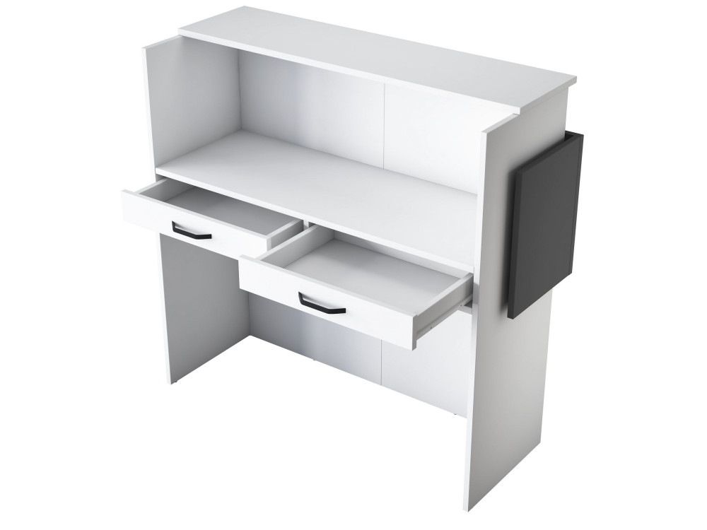 Houten ontvangsttafel "Mona" - 110 x 40 x 110 cm - Wit